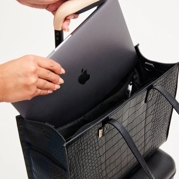 BEIS The Work Tote in Black Croc - Picture 2 of 8